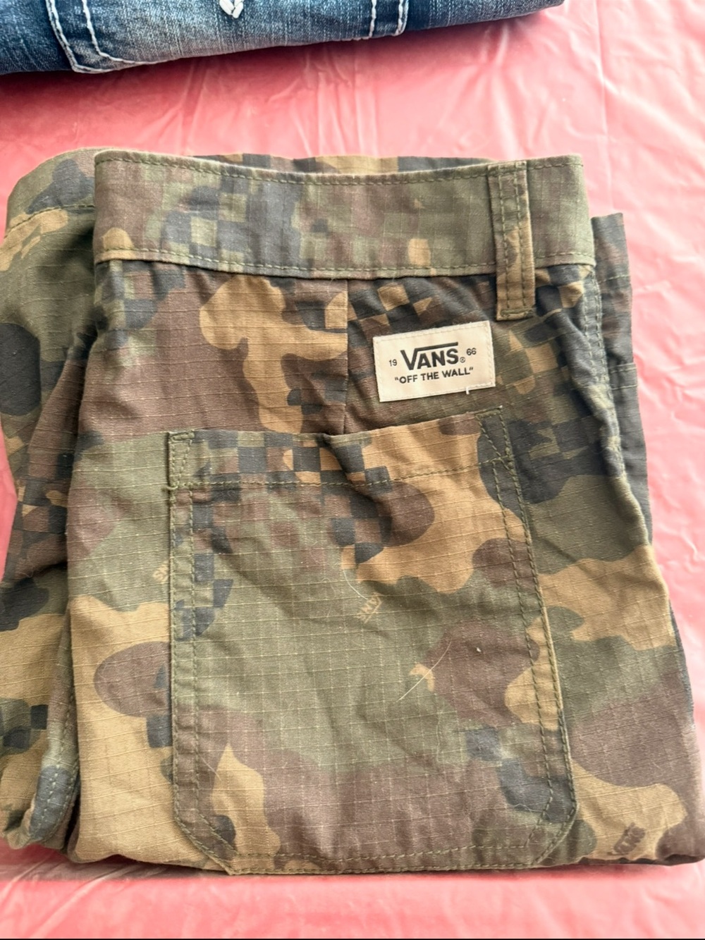 Vans Men's Camo Cargo Pants in Olive Green & Brown